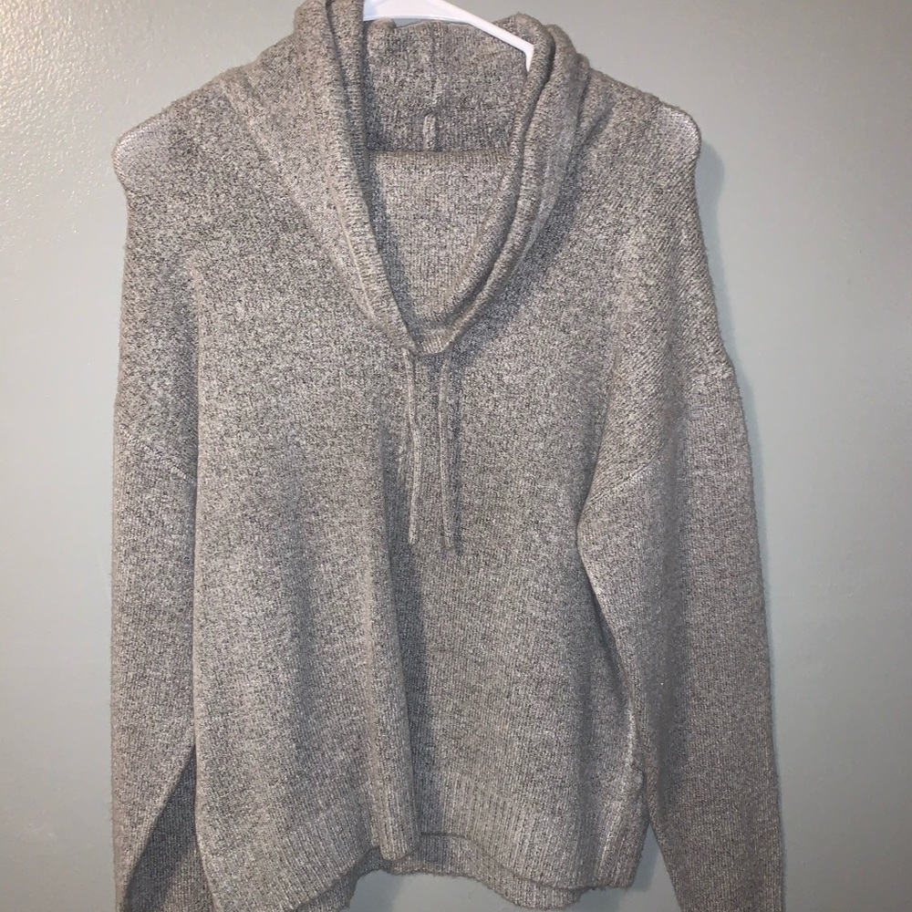 Grey Mock Neck Pullover